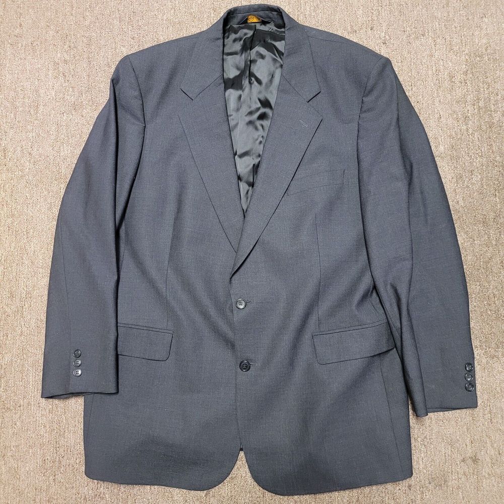 Brooks‎ Brothers Brooksease Gray 2 Button Mens Wool Blazer Sport Coat Size 46L